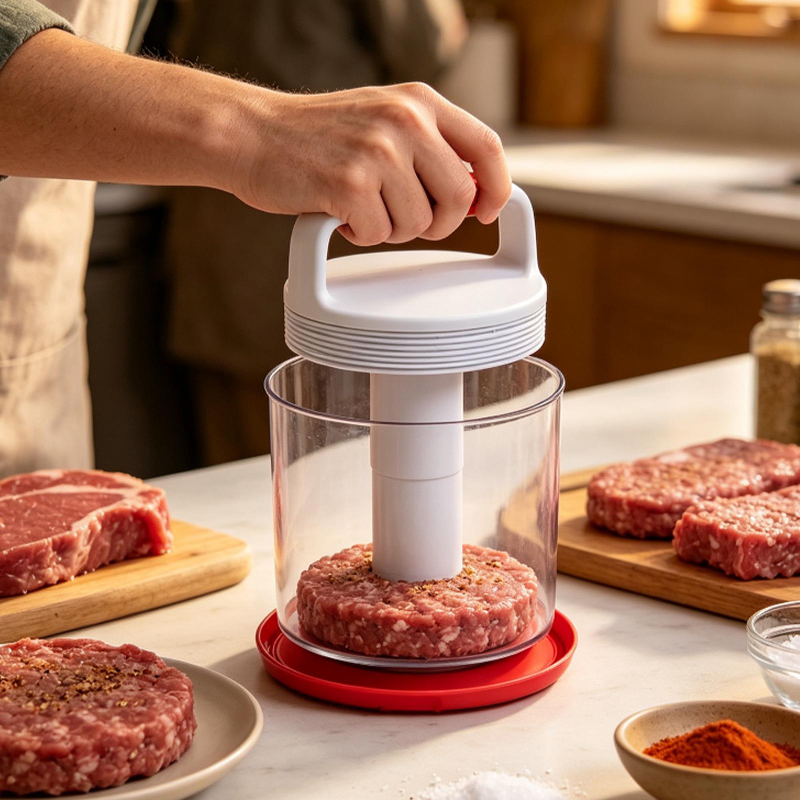 Meal Prep Template - Pressa per Hamburger Antiaderente Rotonda Manuale,